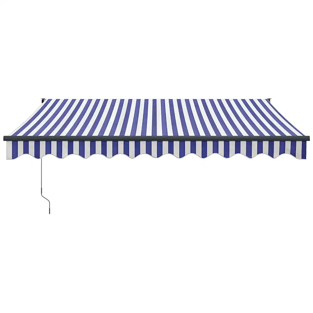 Tenda Sole Automatica Retrattile-Tenda parasole per balcone Blu e Bianca 3,5x2,5 m 673251
