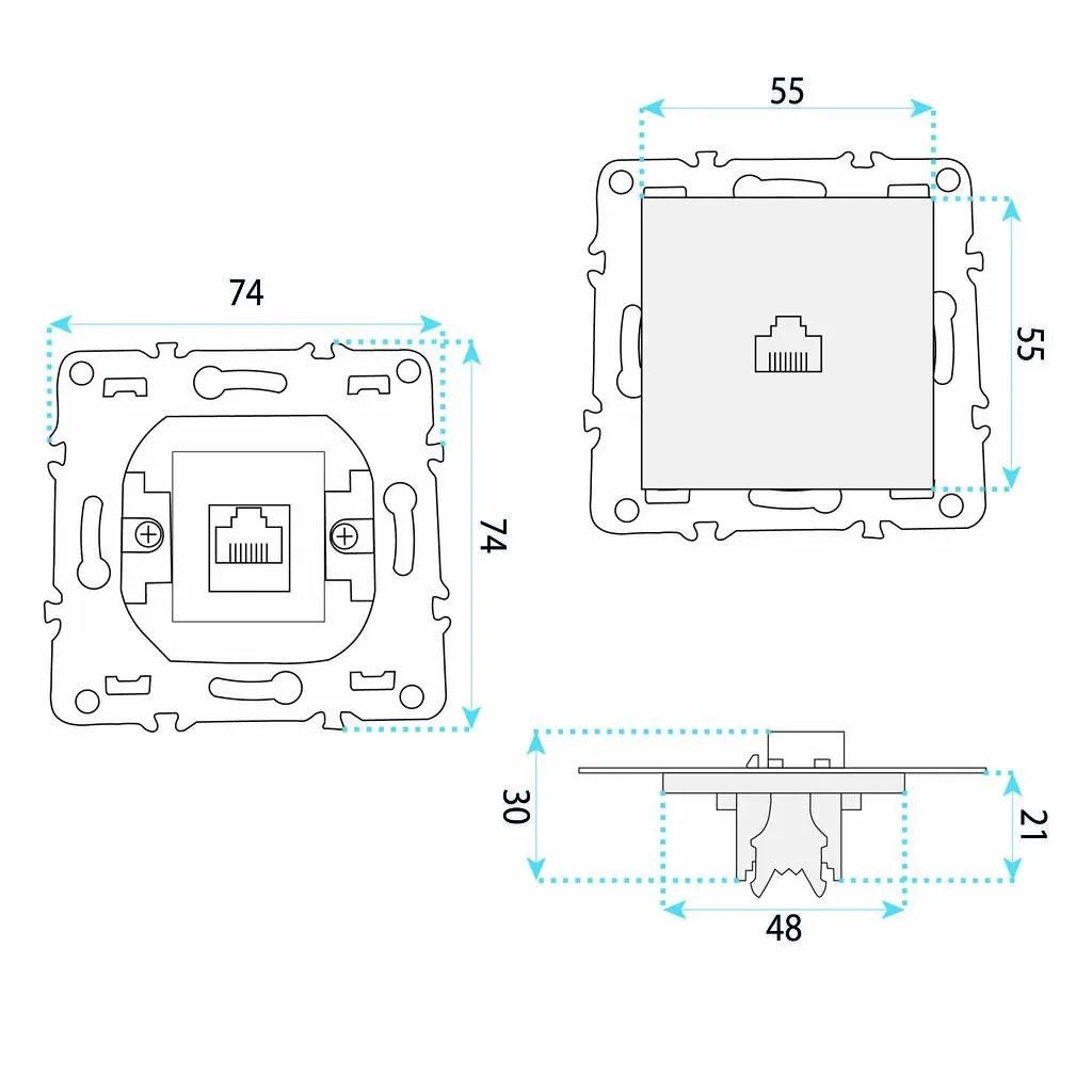 Presa Rj45 Con Cornice Oste Jnh010-s White