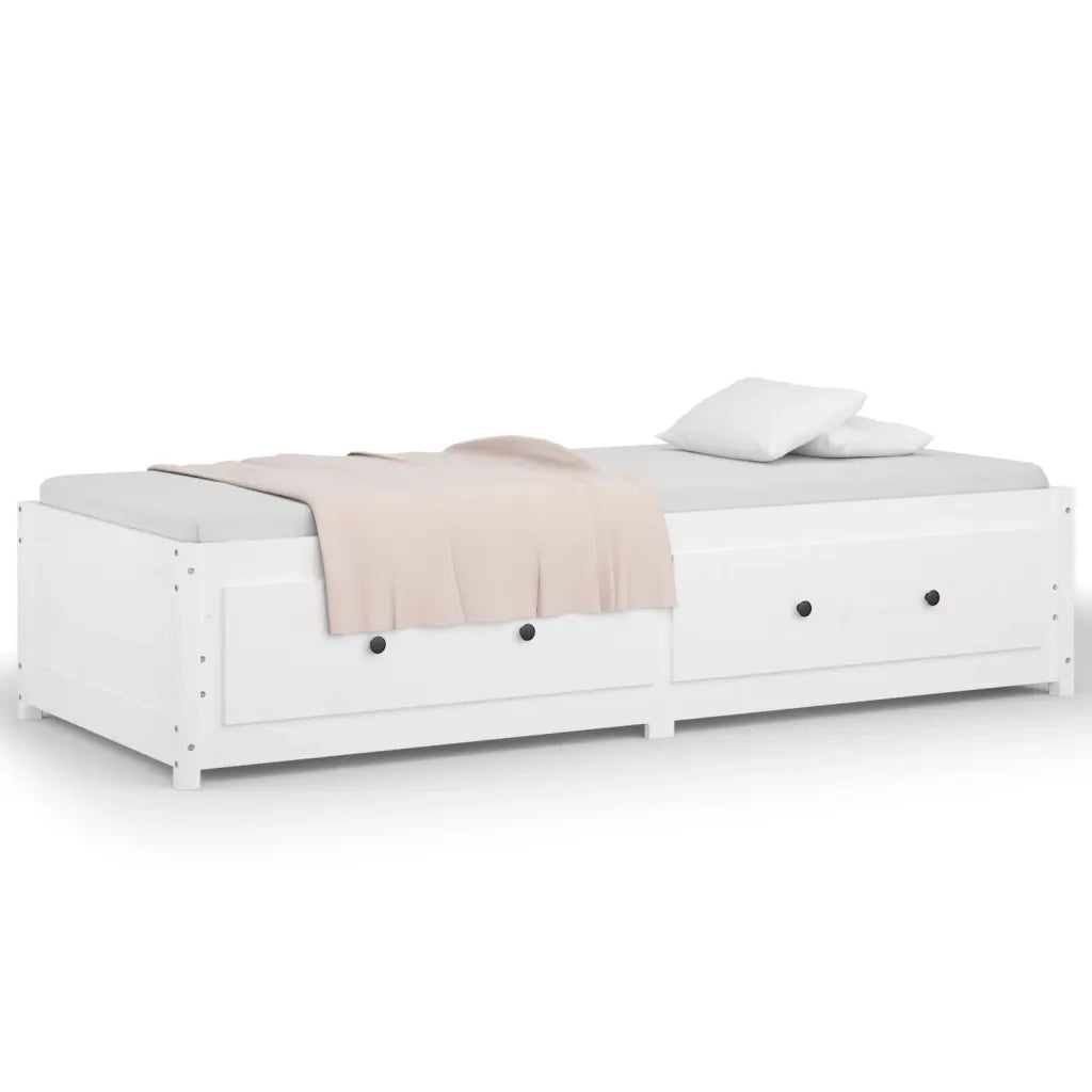Dormeuse senza Materasso-Divano Letto-Struttura Letto Bianca 90x200 cm Legno Massello Pino 157201