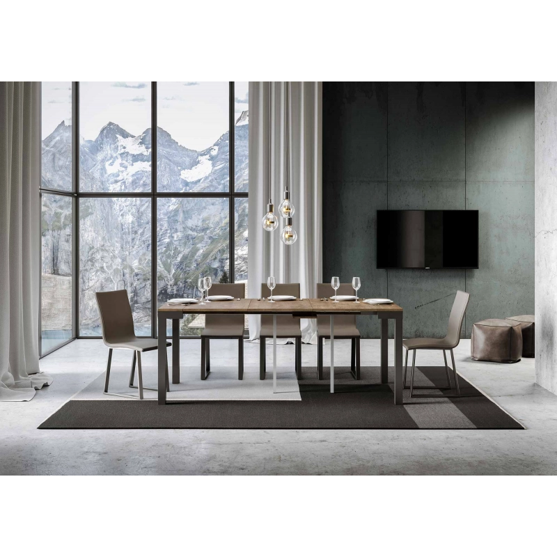 Consolle allungabile 90x40/196 cm Everyday Small Evolution telaio Antracite - Noce