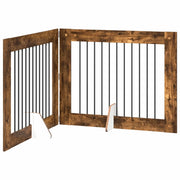 Cancello per cani con supporti 2 pz Rovere Fumo 100 x 80 cm CFW4831900