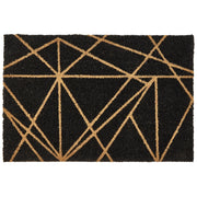 Zerbino nero in cocco naturale con fondo in PVC antiscivolo 40 x 60 cm motivo geometrico Glam Decorazione moderna per interni
