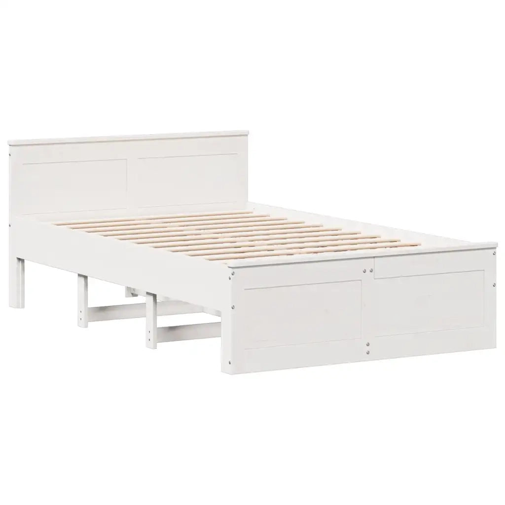 Giroletto senza Materasso con Testata Bianco 135x190 cm Pino