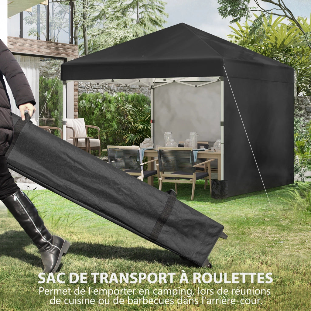 Gazebo pieghevole da giardino pop-up regolabile protezione UV30+ 2 pareti laterali con borsa trasporto