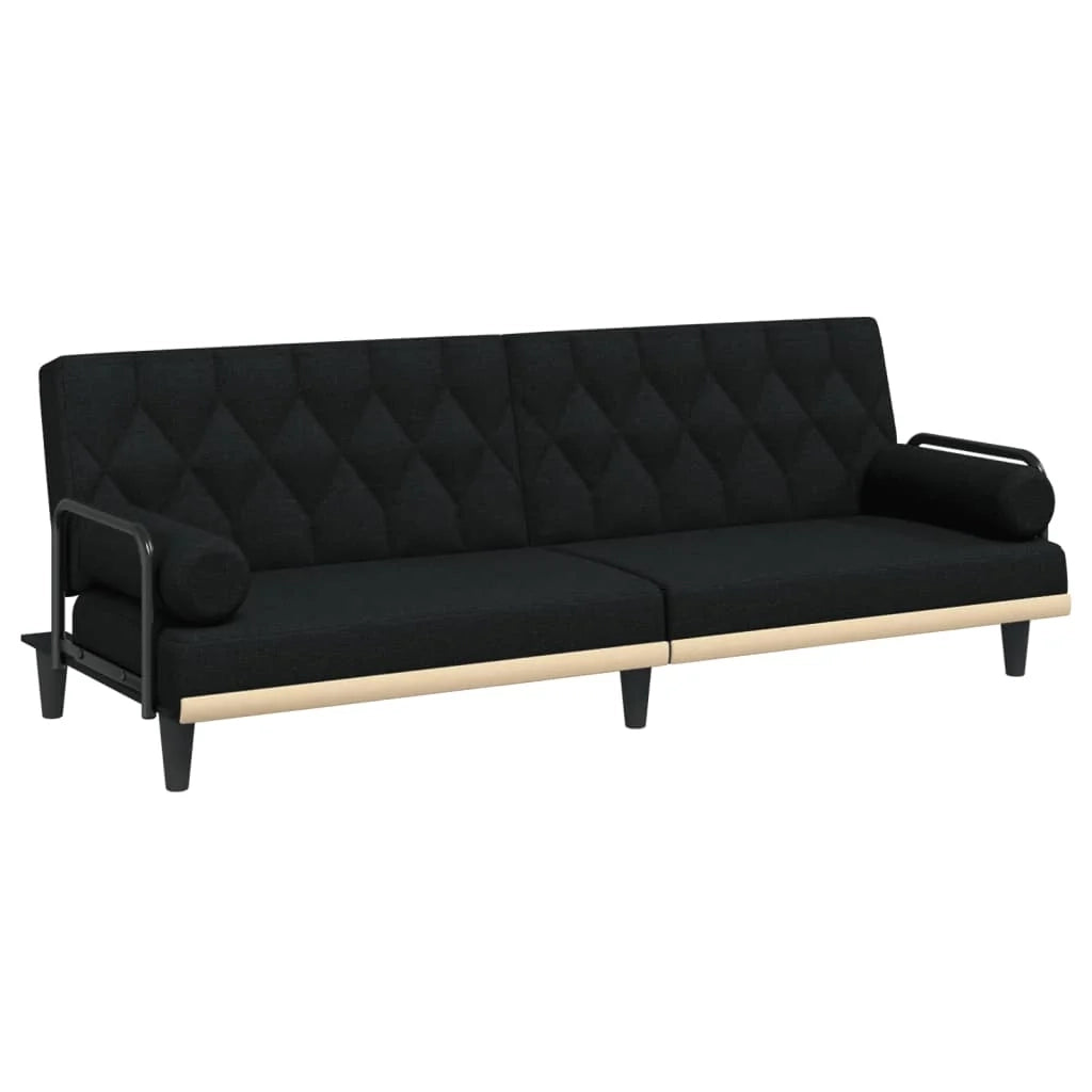 Divano letto con braccioli in tessuto nero 02_0019835