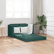 Divano Letto da Terra 2 in 1 Verde Scuro 112x174x55 cm Tessuto 353968