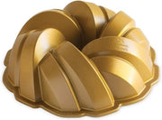 Padella per Bundt in Alluminio Fuso - Cottura per Torta Bundt con Disegno a Trecce - Oro