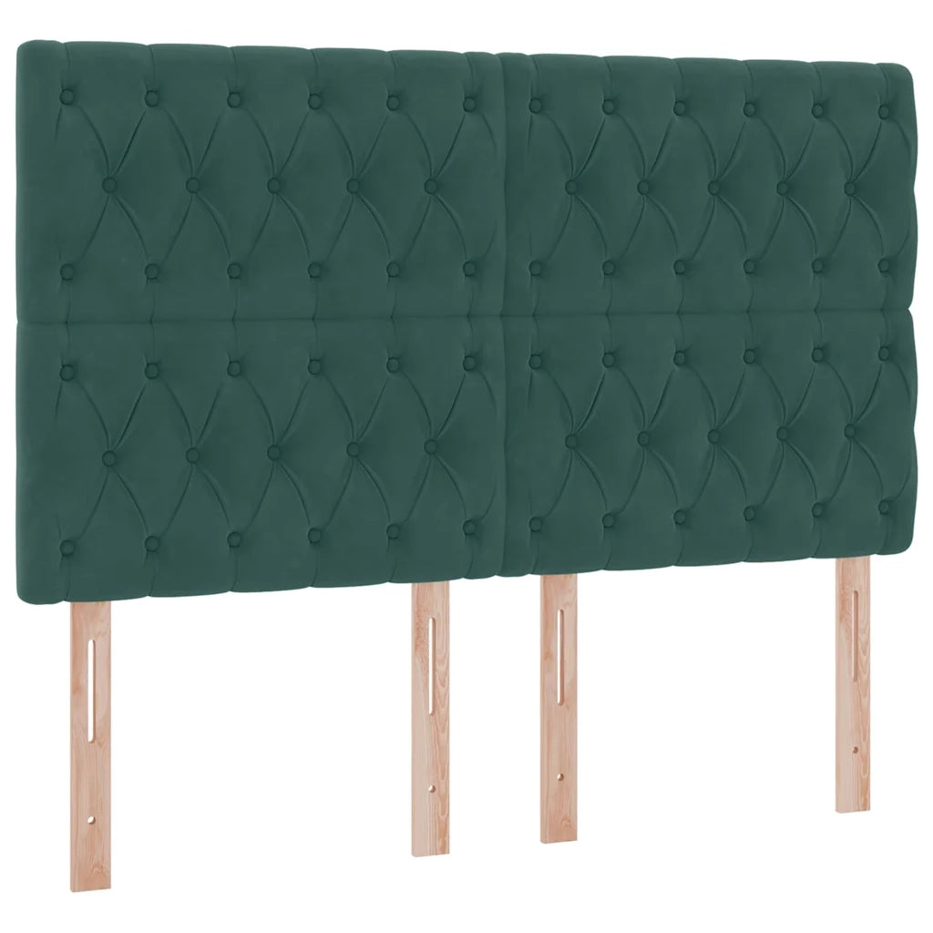 Letto con contenitore LED e materasso Verde Scuro 140 x 200 cm
