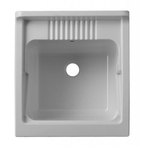 Lavatoio con mobile, lavapanni bianco da esterno e interno 45x50 cm  salvaspazio in PVC  piedini regolabili  Negrari