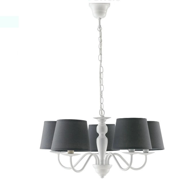 Lampadario Favola Bianco 5Xe14 56X30Cm - Fan Europe