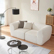 Divano Componibile a 2 Posti Divano Modulare 76x216x108 cm Serie Hurvas - Bianco Crema [en.casa]