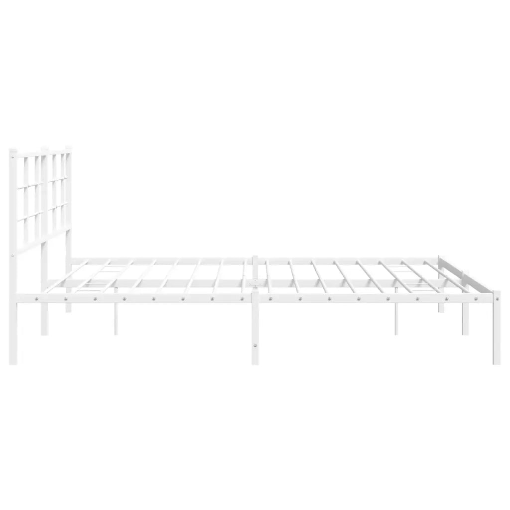 Giroletto con Testiera-Struttura letto con testiera Metallo Bianco 183x213 cm 474368