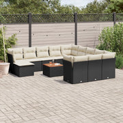 Set Divani da Giardino 13pz con Cuscini Nero in Polyrattancod mxl 90893