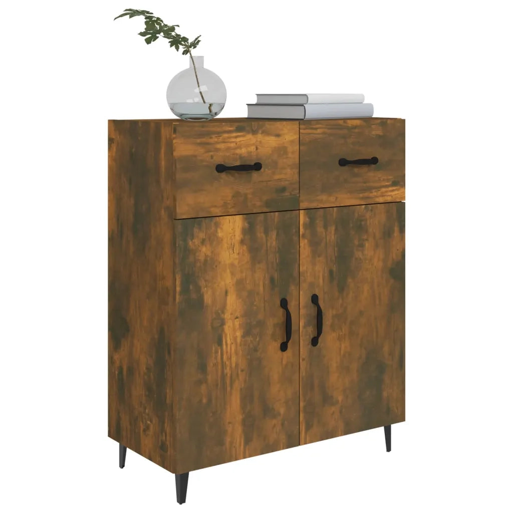 Credenza Rovere Fumo 69,5x34x90 cm in Legno Multistrato 817360