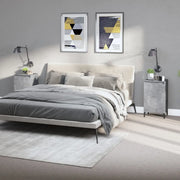 Comodini 2 pz-Set di 2 Tavolino da notte Grigio Cemento 40x35x70 cm in Legno Multistrato 230810