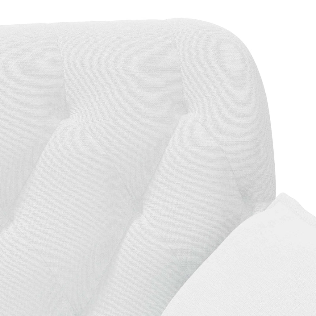 Loveseat con bottoni imbottiti Bianco 111 x 68 x 80 cm Tessuto 42041806