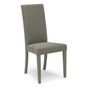 Sedia imbottita per sala da pranzo EDI NEW, MADE IN ITALY, design moderno, rivestimento in tessuto idrorepellente effetto camoscio, gambe in legno in tinta, colore Grigio