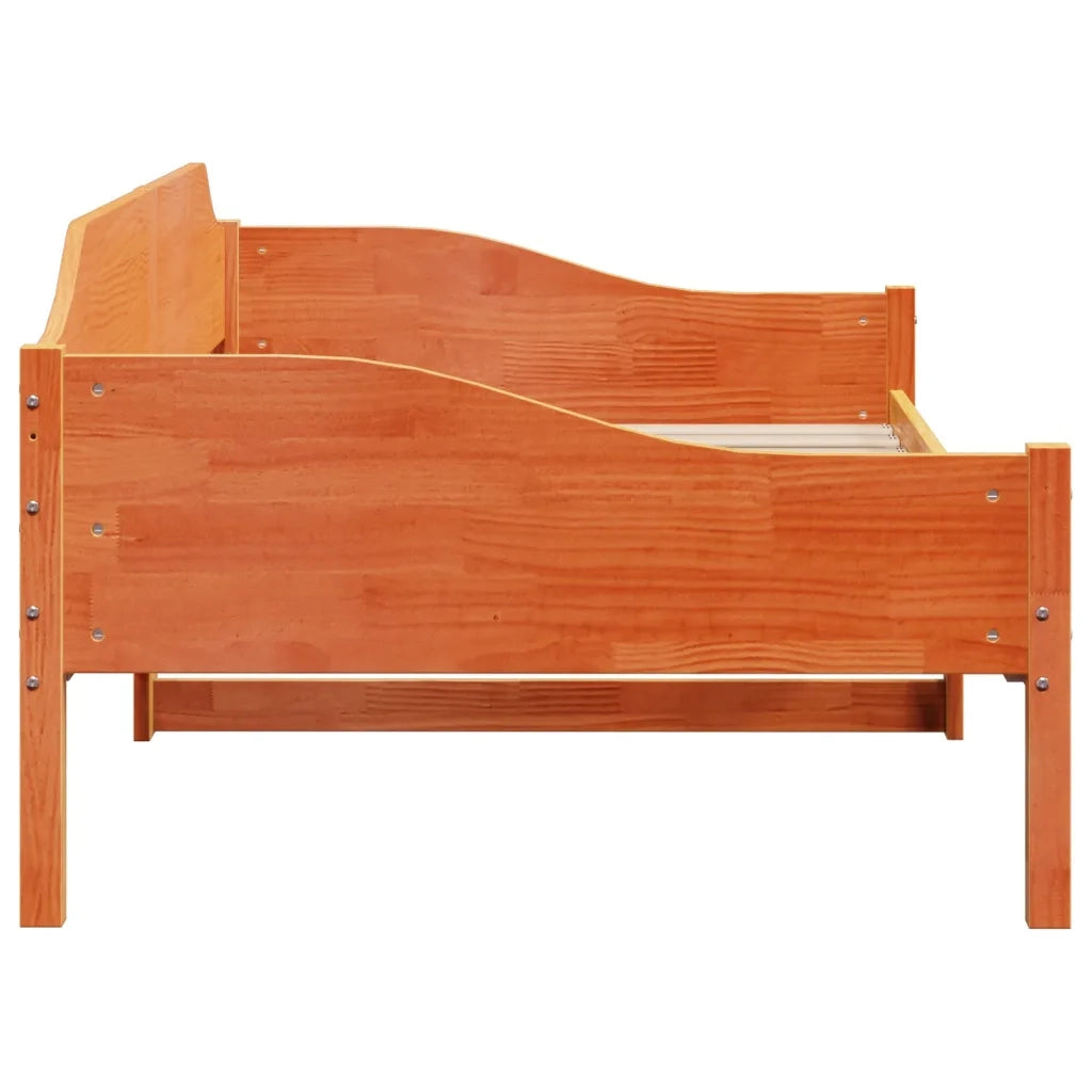 Letto senza Materasso Marrone Cera 90x190 cm in Legno di Pino