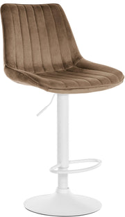 Sgabello Toni Velvet marrone,bianco