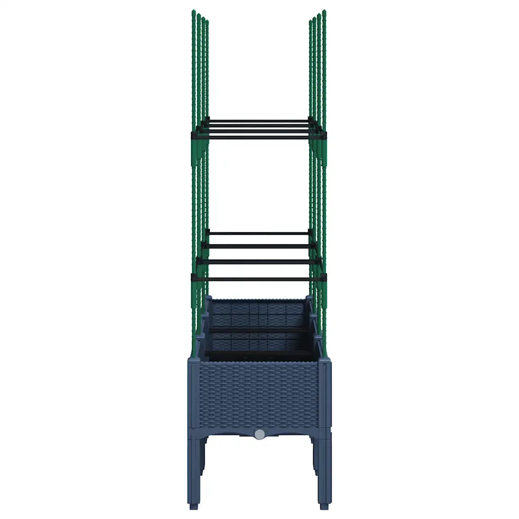 Fioriera Giardino con Traliccio Grigio Blu 120x40x142,5 cm PP 367956