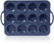 Muffiniera a 12 Cup - Forma di Muffin in Silicone con Struttura in Metallo - Antiscivolo - Maniglia - Maggior Stabilità - Forma di Cupcake
