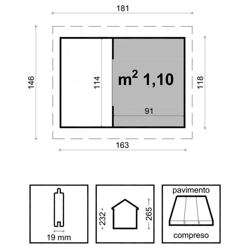 Casetta gioco Joy Cm. 163X118 Losa