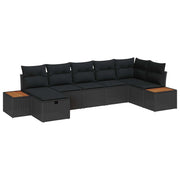 Set Divano da Giardino con cuscino 8 pcs Nero polyrattan 3359640