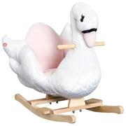 Cavallo a dondolo per bambini, rosa e bianco, morbido animale a dondolo, giocattolo per la cameretta dei bambini, 60x32x55 cm