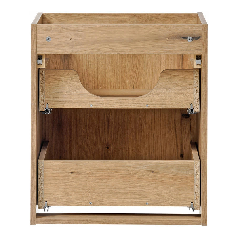 Mobiletto Sottolavabo NEWPORT a 2 Cassetti con Lavabo 50x57x39 cm - Effetto Rovere [en.casa]