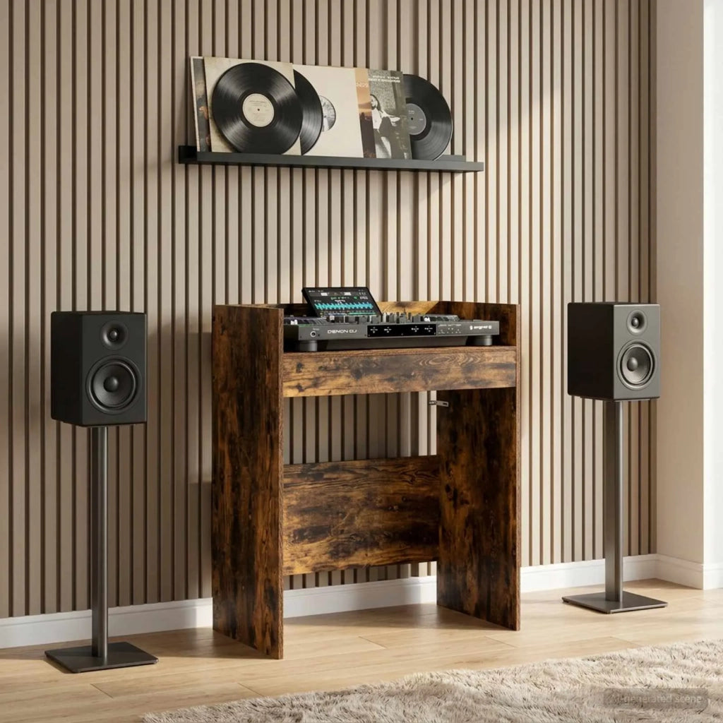 Tavolo DJ Rovere Fumo 102 x 45 x 102 cm Legno ingegnerizzato 8006744