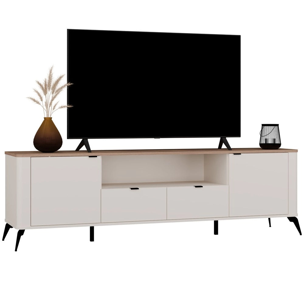 Mobile TV CORDOBA 2s2s cashmere beige rovere CASTELLO mobile sotto TV 2 cassetti