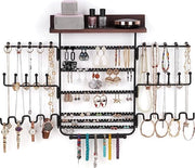 Organizzatore per gioielli da appendere al muro, ripostiglio per gioielli, con 6 stanghe di esposizione rotativa, standard per gioielli, supporto per collane, orecchini, bracciali e anelli da appendere al muro
