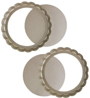 Quiche in forma da 2 pezzi - Strato antiaderente - Acciaio inossidabile - Dimensione 10 x 2 cm - Facile da pulire - Adatto per pizza/focaccia - Forma per torta
