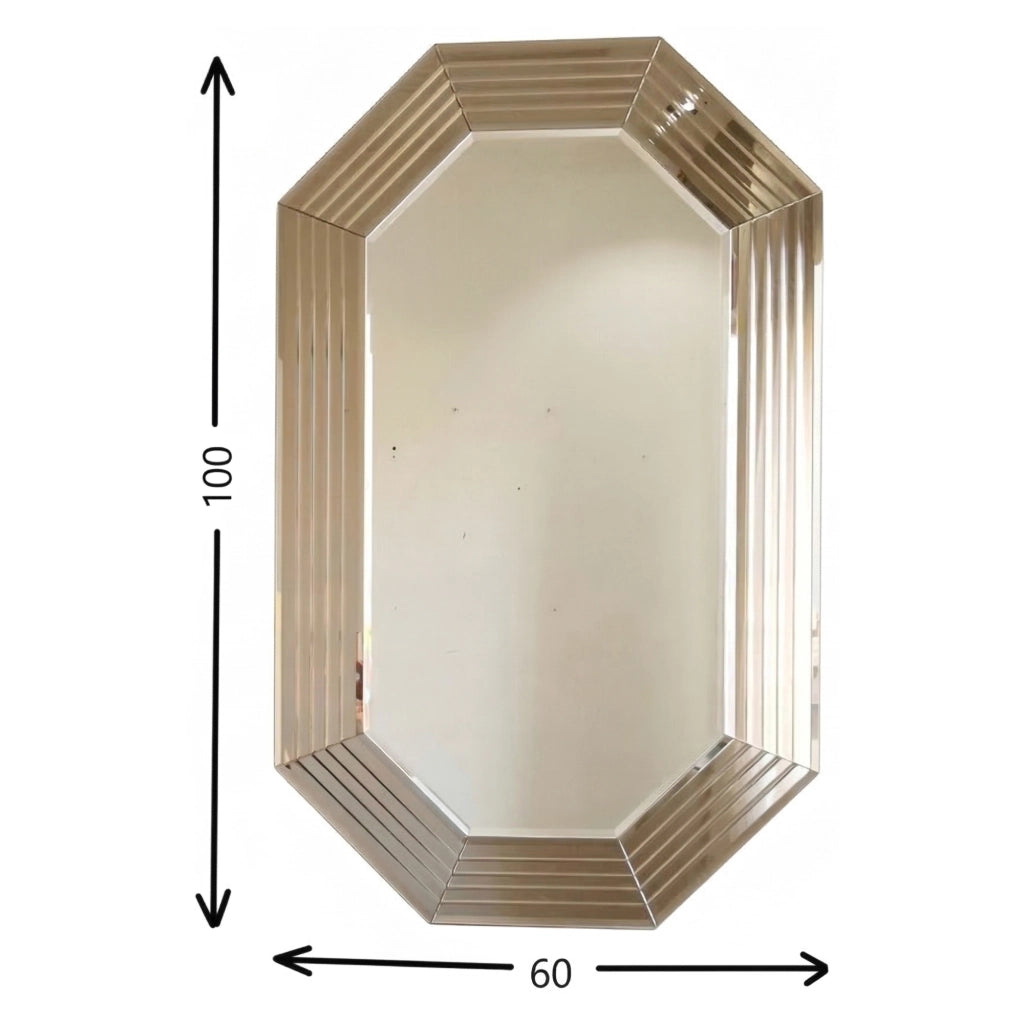 Onzo, Specchio Dettagli Geometrici, 100x60h cm Marrone Bronzo