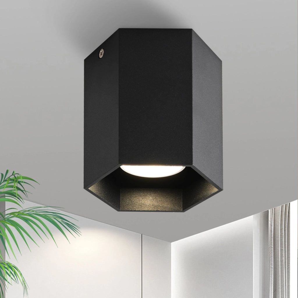 ZMH Faretto da soffitto neri forma esagono GU10 max 40W per soggiorno corridoio senza lampadina