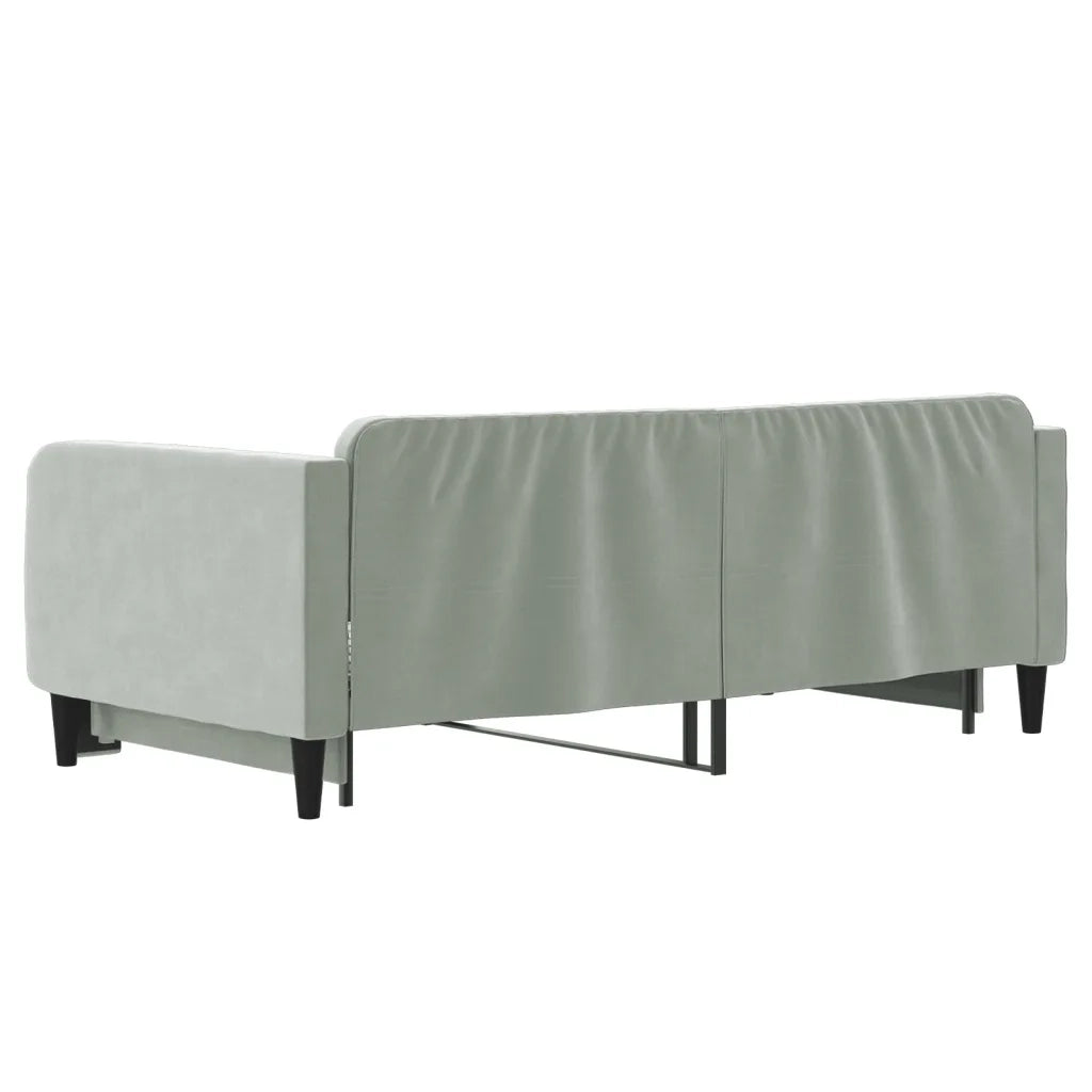 Divano Letto con Letto Estraibile Grigio Chiaro 90x190 Velluto 3197076