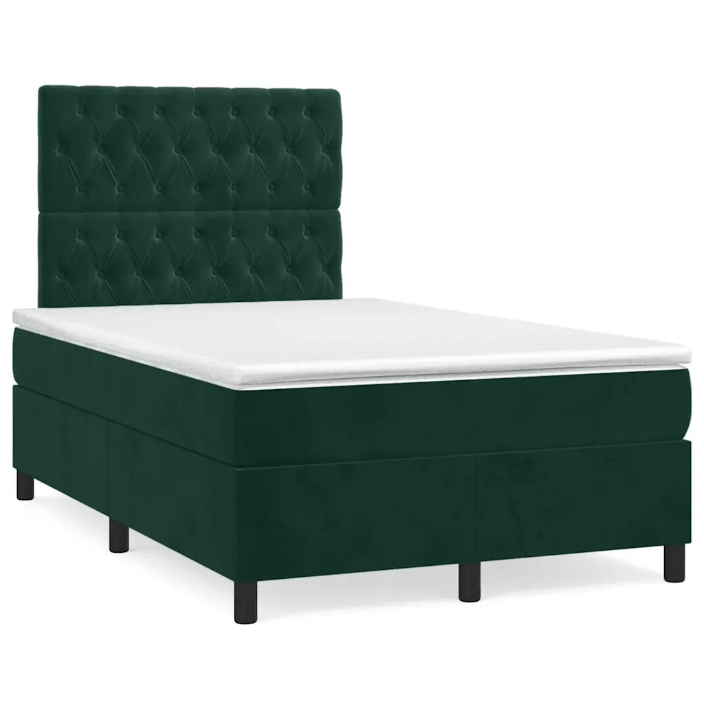Giroletto a Molle con Materasso Verde Scuro 120x200 cm Vellutocod mxl 75866
