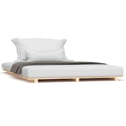 Letto matrimoniale | Letto per adulti | Giroletto senza Materasso 150x200 cm in Legno Massello di Pino