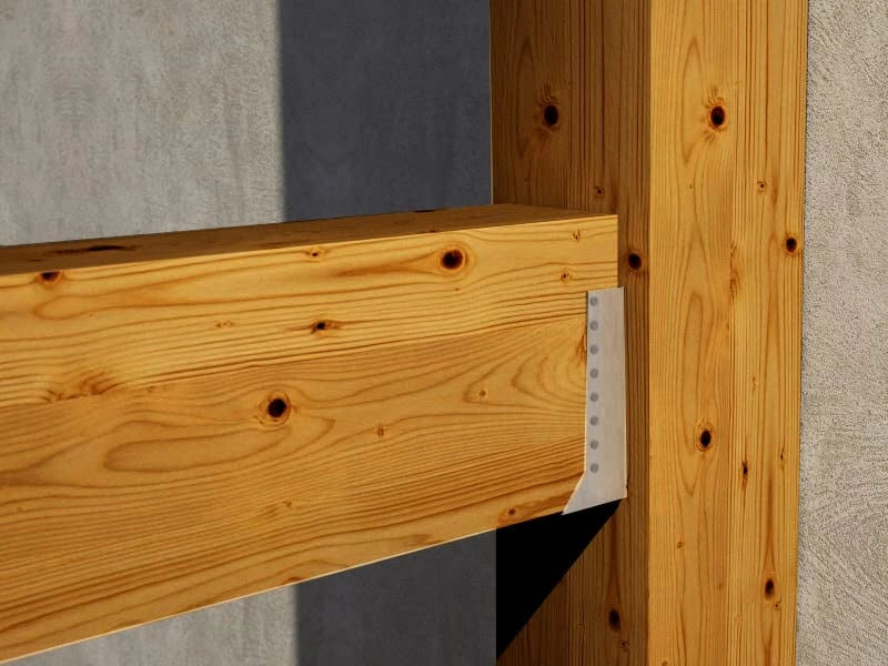 Scarpa di ancoraggio per travi in legno con ali interne 10x14 mm