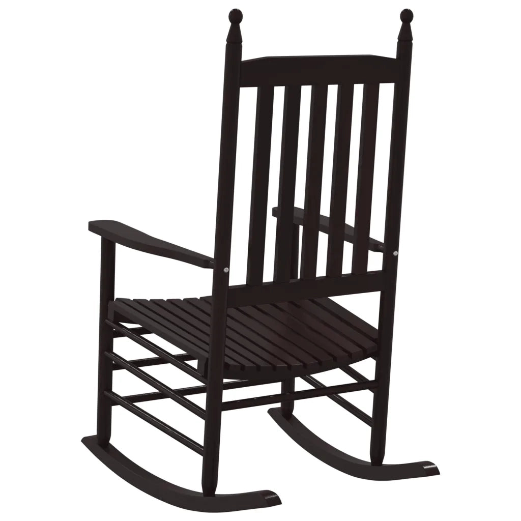 Sedie a Dondolo Sedute Curve 2 pz Marroni Legno Massello Pioppo 3281587