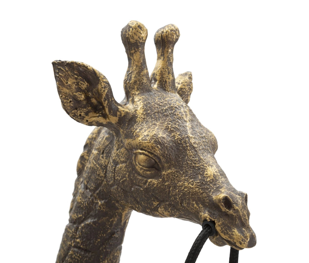 Lampada da tavolo con giraffa oro antico 40x22x80cm
