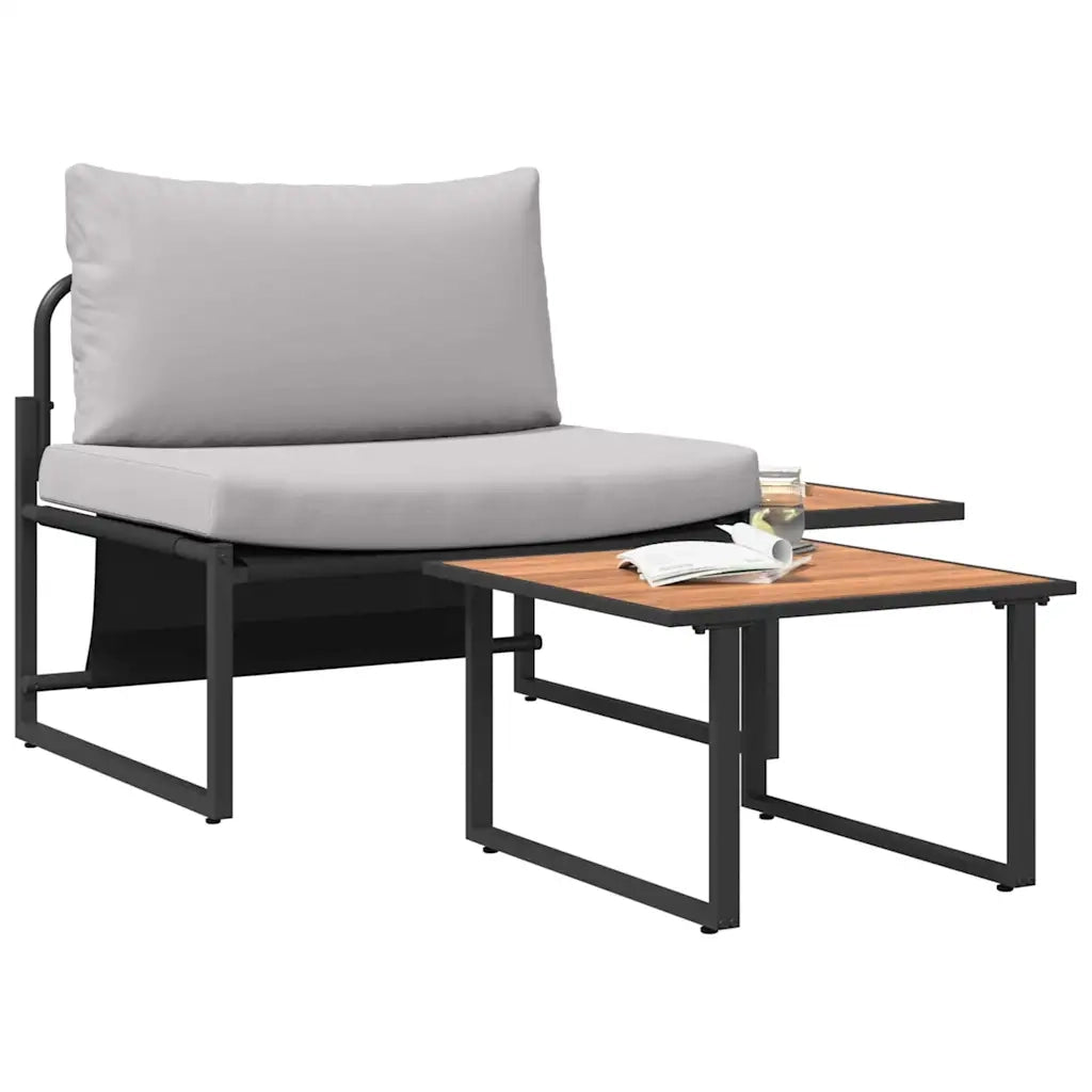 Set Divano da Giardino 2 pcs Grigio chiaro Acciaio 42004141