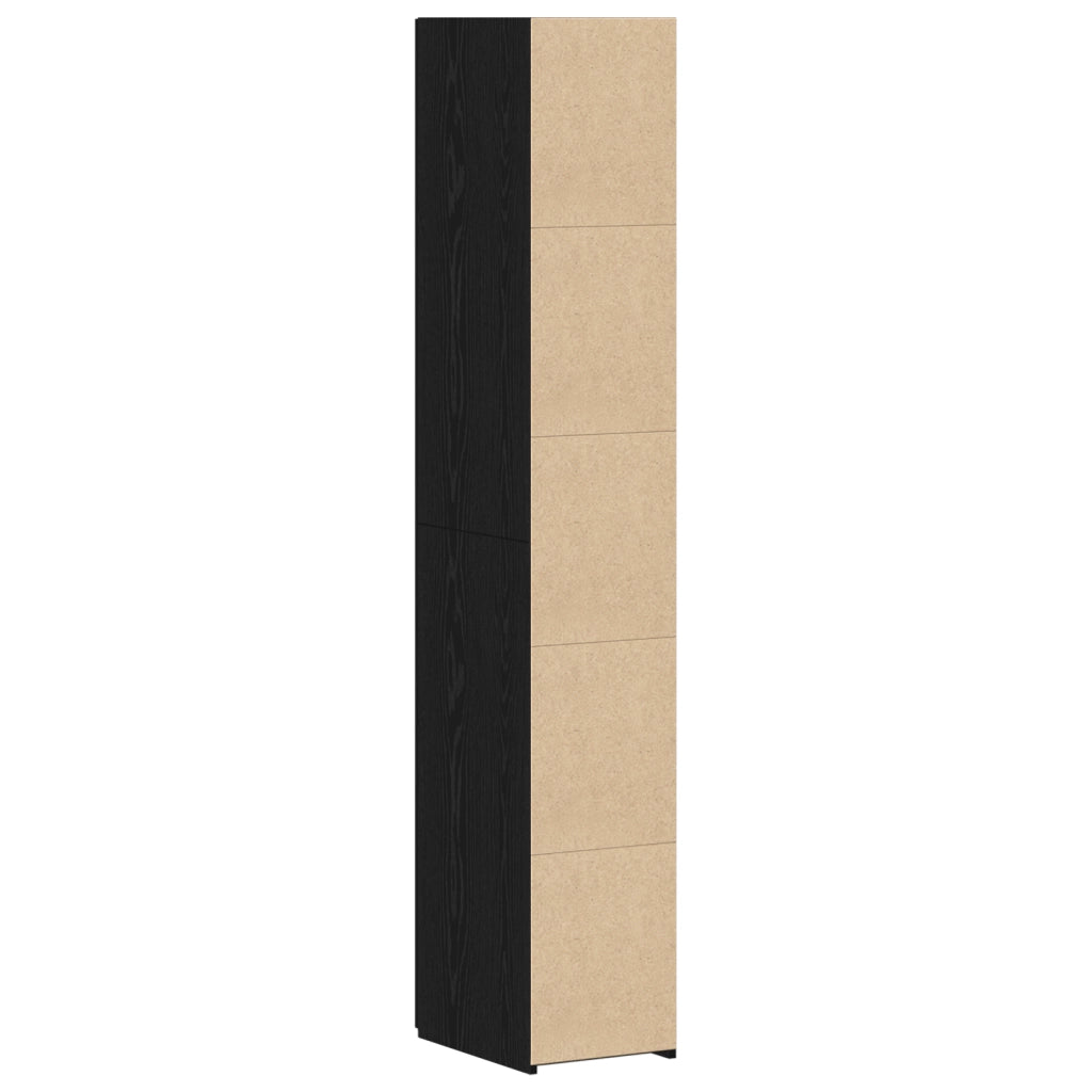 Highboard Rovere Nero 30x42.5x185 cm Legno di ingegneria