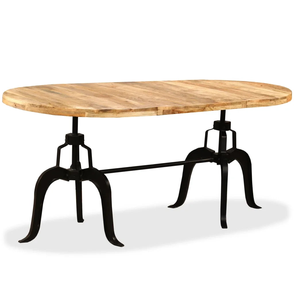 Tavolo da Pranzo in Legno Massello di Mango e Acciaio 180 cm 244799