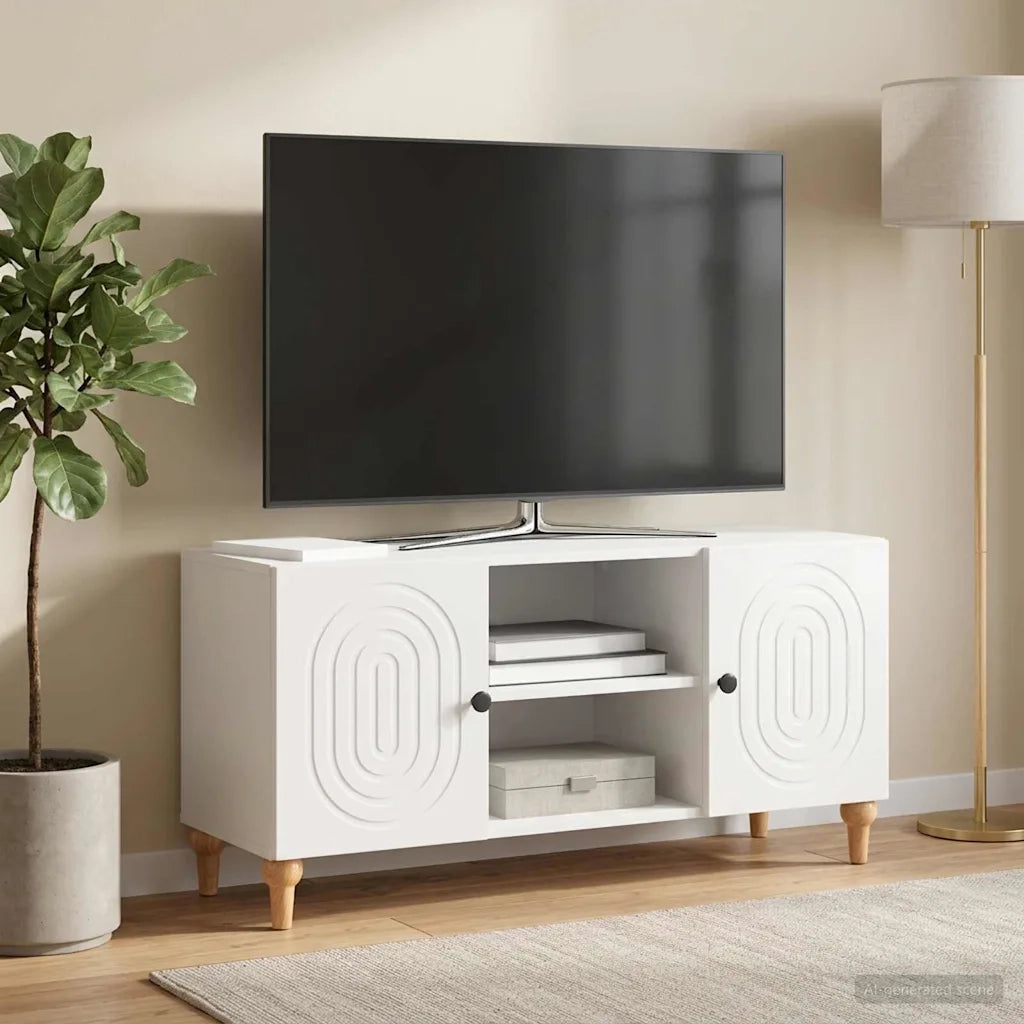 Mobile TV Bianco Lucido 102 x 34,5 x 50 cm Legno ingegnerizzato 894239