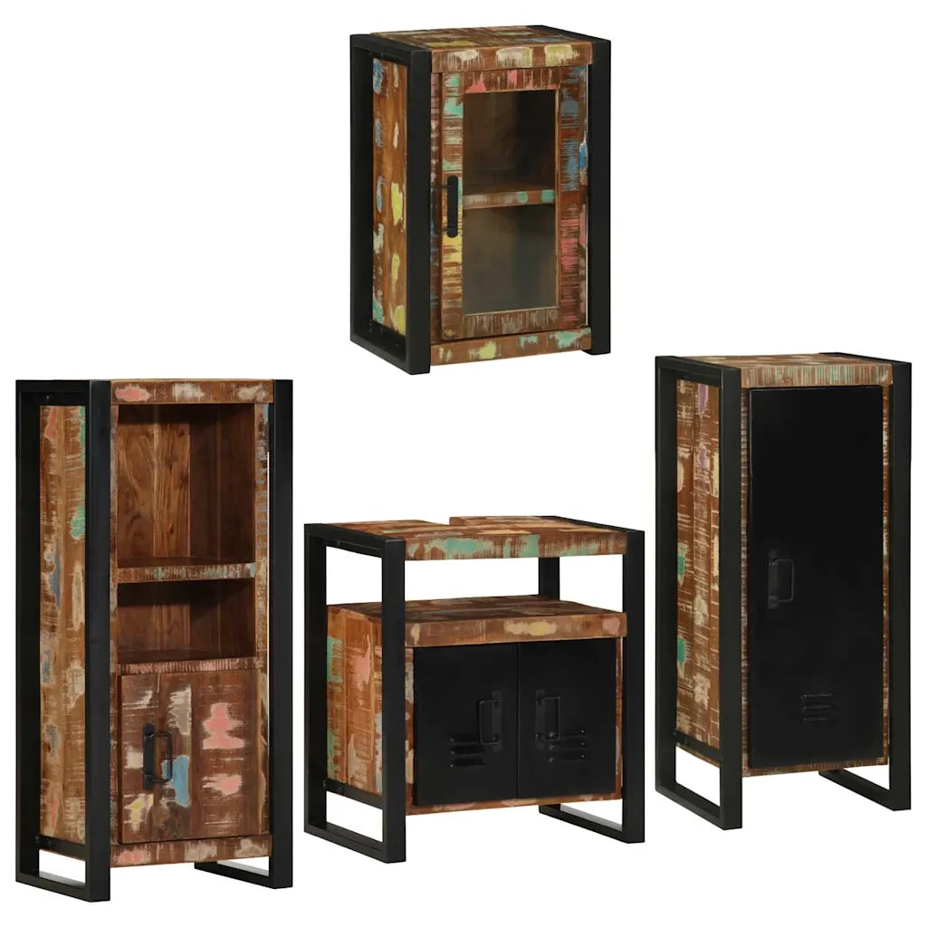 Set di mobili per il bagno 4 pcs Legno massello riciclato