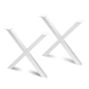 Set di gambe per tavolo Cross, larghezza 695mm, Acciaio, Verniciato bianco