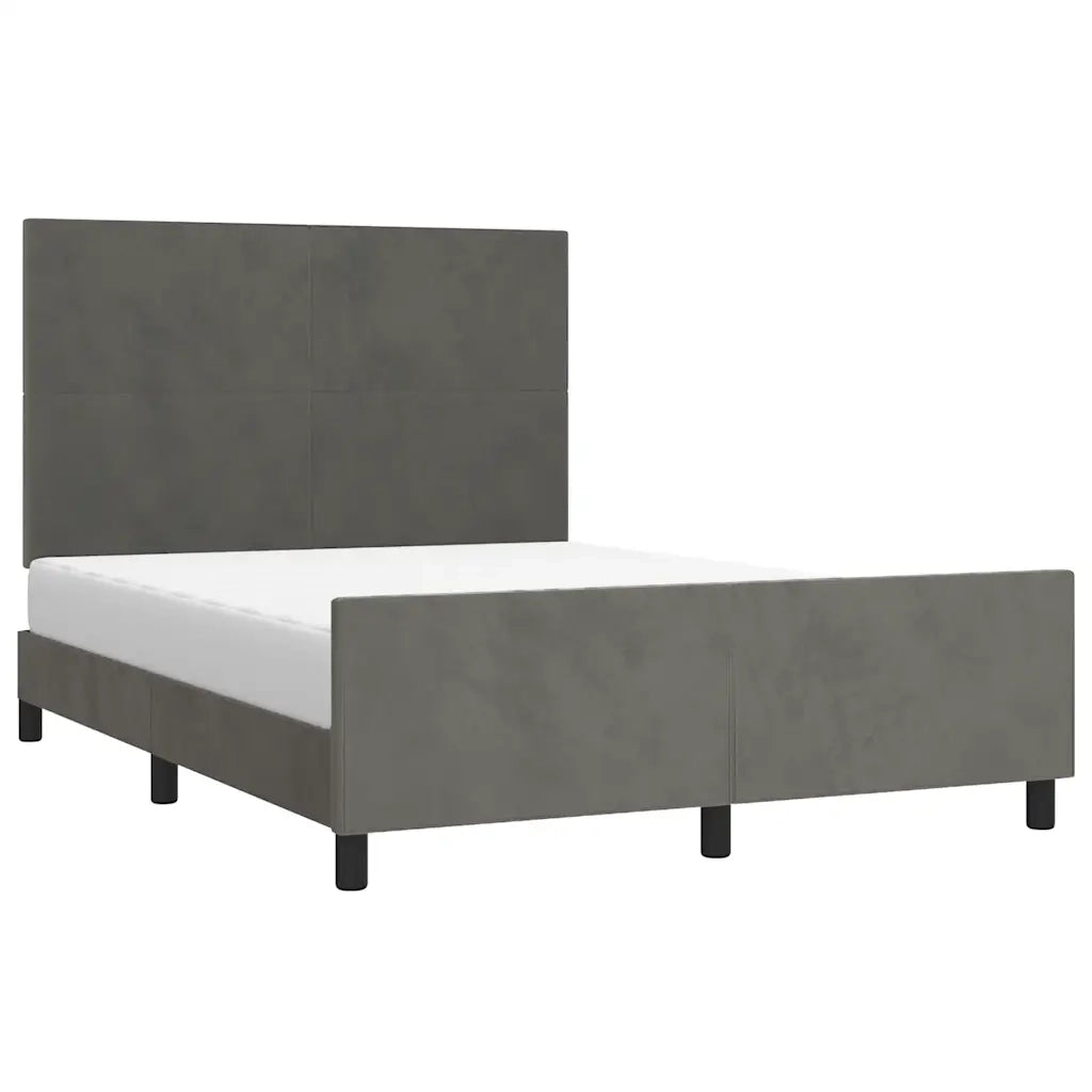 Giroletto senza Materasso Grigio Scuro 140x200 cm Velluto 3125636