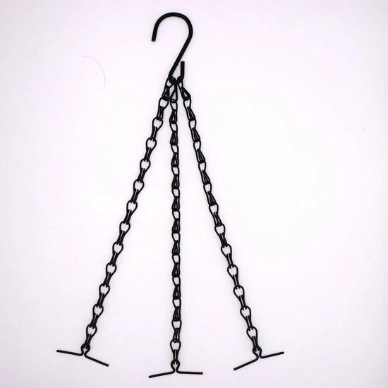 Set di vasi per piante da parete da 6 - Vasi in metallo per piante da parete - Catena appesa - Nero - Ganci a S - Lunghezza totale 40 cm - Vaso per piante da parete