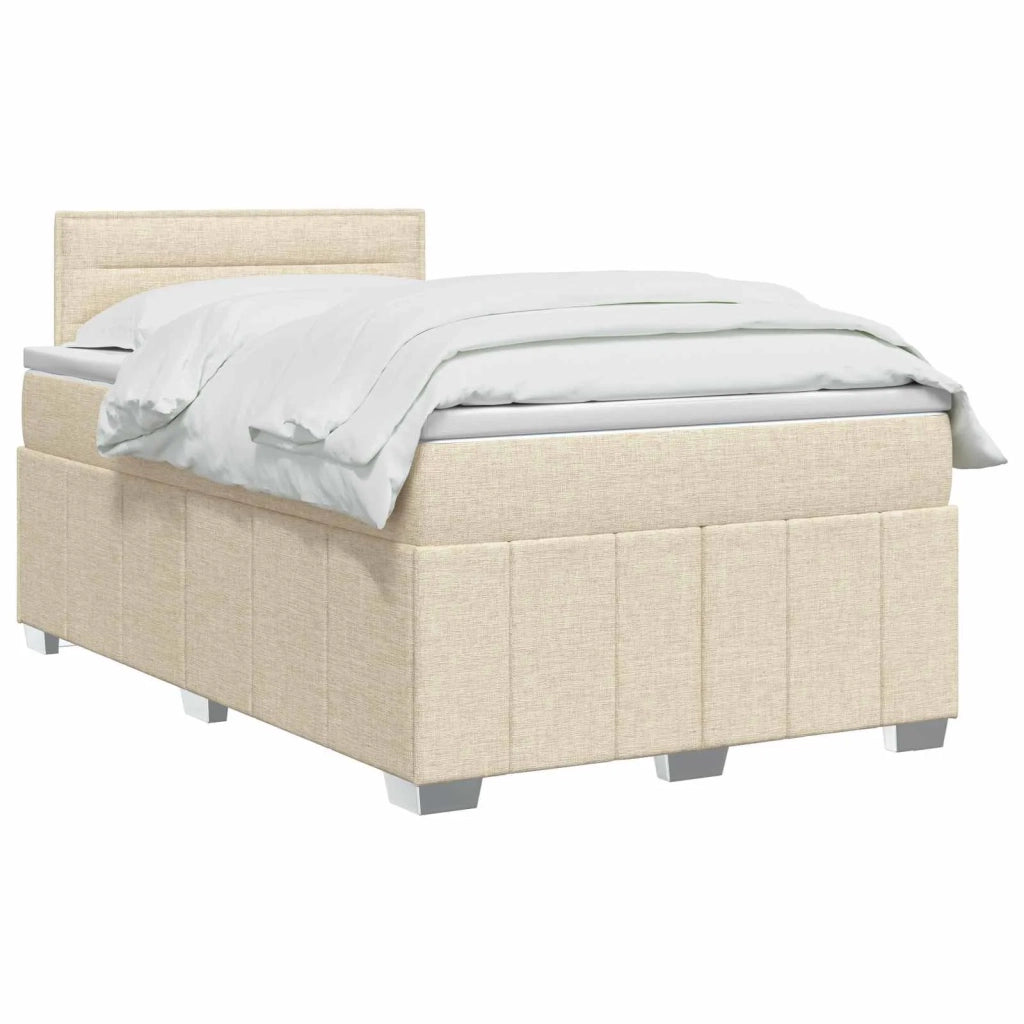 Letto box spring con materasso Crema 120 x 200 cm Tessuto 3451183